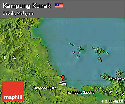Satellite Map of Kampung Kunak