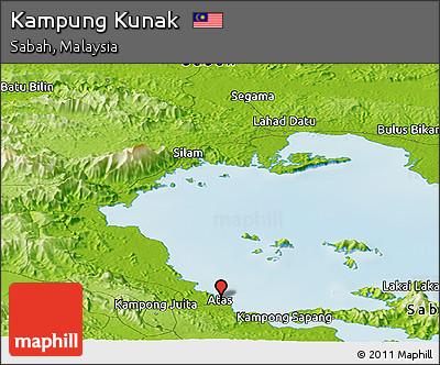 Physical Panoramic Map of Kampung Kunak