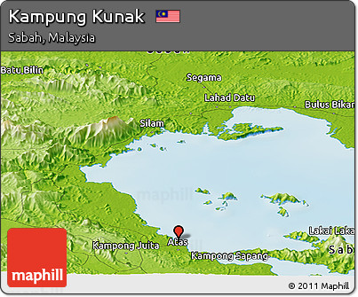 Physical Panoramic Map of Kampung Kunak