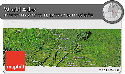 Satellite Panoramic Map of the Area around 4° 53' 57" N, 11° 7' 30" E