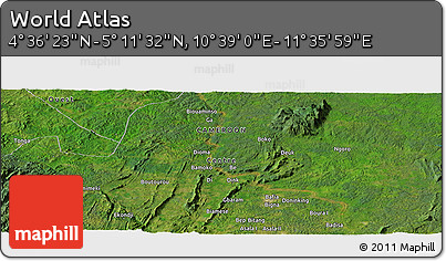 Satellite Panoramic Map of the Area around 4° 53' 57" N, 11° 7' 30" E