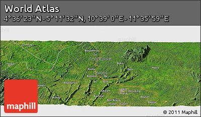 Satellite Panoramic Map of the Area around 4° 53' 57" N, 11° 7' 30" E