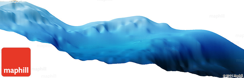 Shaded Relief Horizon Map of the Area around 4° 53' 57" N, 127° 34' 30" E