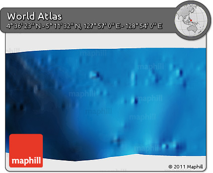 Physical 3D Map of the Area around 4° 53' 57" N, 128° 25' 30" E