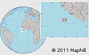 Gray Location Map of the area around 4° 53' 57" N, 12° 40' 30" W