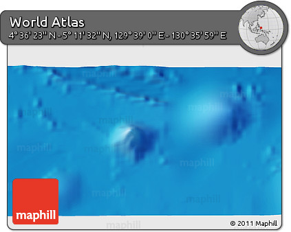 Physical 3D Map of the Area around 4° 53' 57" N, 130° 7' 30" E
