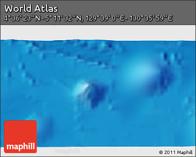 Physical 3D Map of the Area around 4° 53' 57" N, 130° 7' 30" E