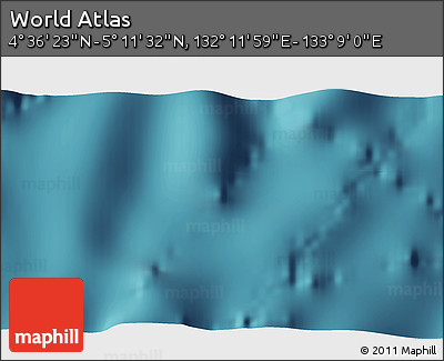 Satellite 3D Map of the Area around 4° 53' 57" N, 132° 40' 30" E