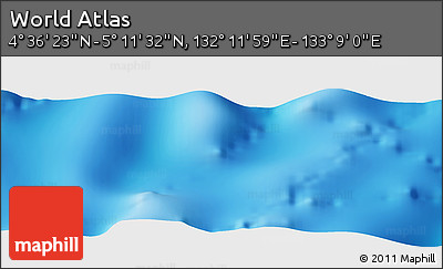 Physical Panoramic Map of the Area around 4° 53' 57" N, 132° 40' 30" E