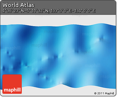 Physical 3D Map of the Area around 4° 53' 57" N, 133° 31' 30" E