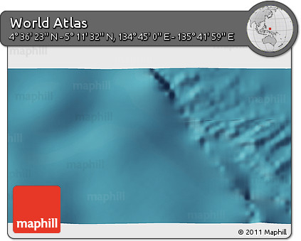 Satellite 3D Map of the Area around 4° 53' 57" N, 135° 13' 29" E