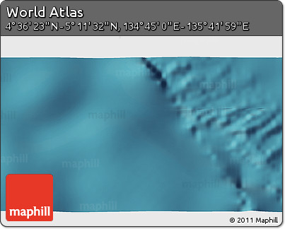Satellite 3D Map of the Area around 4° 53' 57" N, 135° 13' 29" E