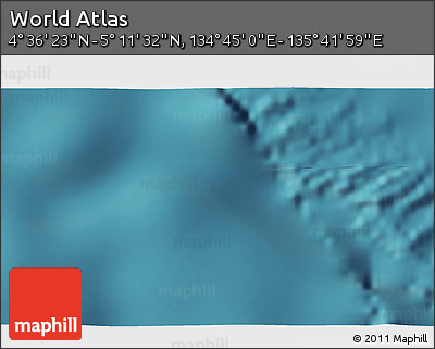 Satellite 3D Map of the Area around 4° 53' 57" N, 135° 13' 29" E