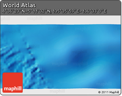 Physical 3D Map of the Area around 4° 53' 57" N, 136° 4' 29" E