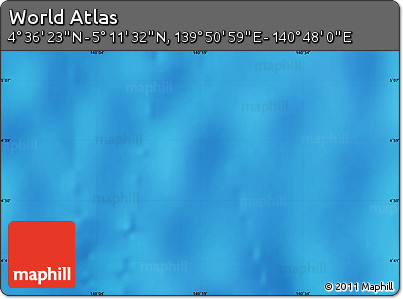 Physical Map of the Area around 4° 53' 57" N, 140° 19' 29" E