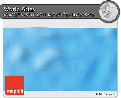 Physical 3D Map of the Area around 4° 53' 57" N, 142° 52' 30" E