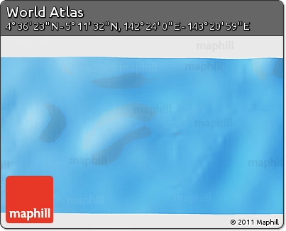 Physical 3D Map of the Area around 4° 53' 57" N, 142° 52' 30" E