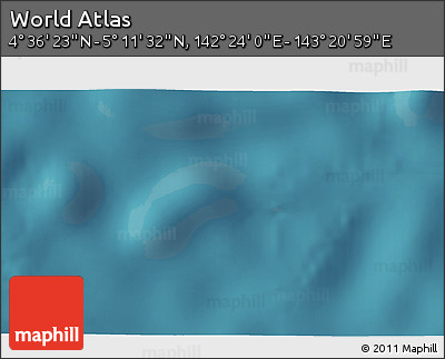 Satellite 3D Map of the Area around 4° 53' 57" N, 142° 52' 30" E