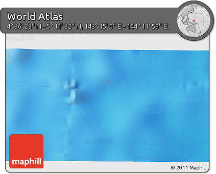 Physical 3D Map of the Area around 4° 53' 57" N, 143° 43' 29" E