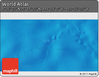 Physical 3D Map of the Area around 4° 53' 57" N, 144° 25' 30" W