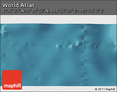 Satellite 3D Map of the Area around 4° 53' 57" N, 145° 25' 30" E