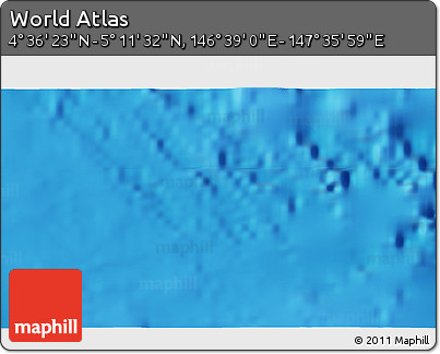Physical 3D Map of the Area around 4° 53' 57" N, 147° 7' 30" E