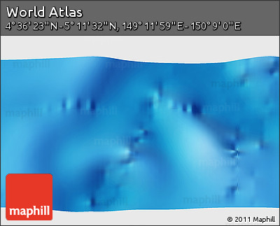 Physical 3D Map of the Area around 4° 53' 57" N, 149° 40' 30" E