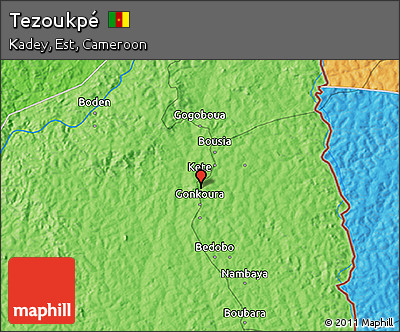 Political 3D Map of Tezoukpé