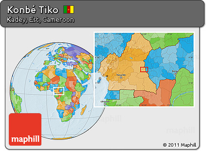 Political Location Map of Konbé Tiko