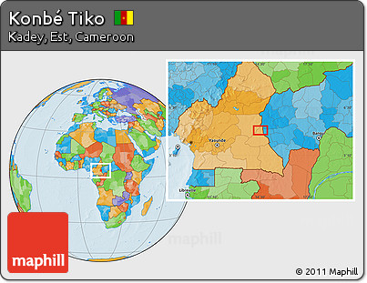 Political Location Map of Konbé Tiko