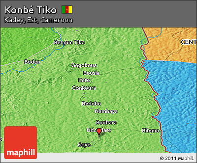 Political Panoramic Map of Konbé Tiko