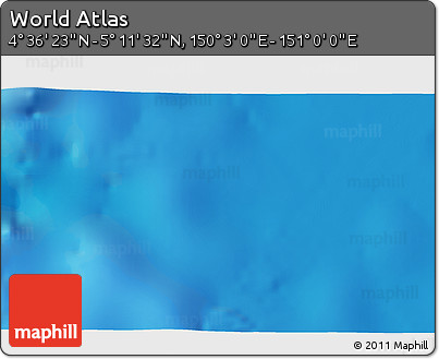 Physical 3D Map of the Area around 4° 53' 57" N, 150° 31' 30" E