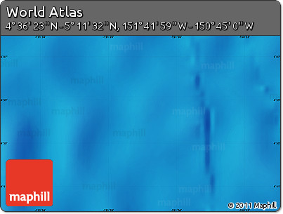 Shaded Relief Map of the Area around 4° 53' 57" N, 151° 13' 29" W
