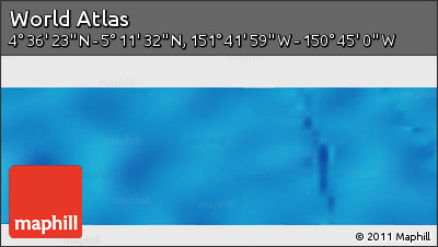 Shaded Relief Panoramic Map of the Area around 4° 53' 57" N, 151° 13' 29" W