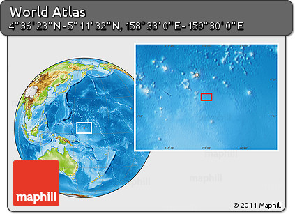Physical Location Map of the Area around 4° 53' 57" N, 159° 1' 30" E