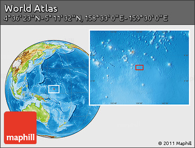 Physical Location Map of the Area around 4° 53' 57" N, 159° 1' 30" E