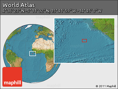 Satellite Location Map of the Area around 4° 53' 57" N, 15° 13' 29" W