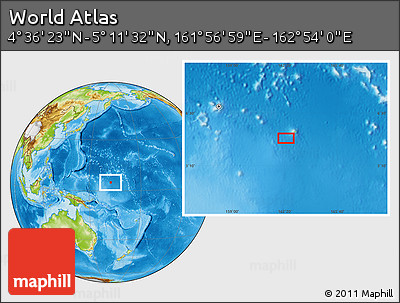 Physical Location Map of the Area around 4° 53' 57" N, 162° 25' 30" E