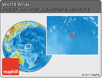 Physical Location Map of the Area around 4° 53' 57" N, 162° 25' 30" E