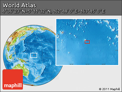 Physical Location Map of the Area around 4° 53' 57" N, 163° 16' 30" E