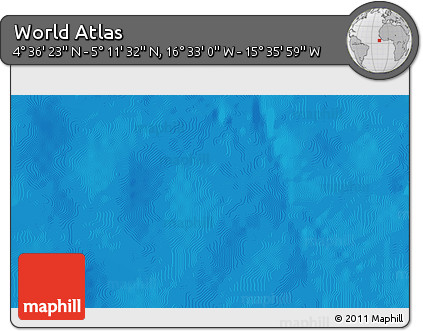 Physical 3D Map of the Area around 4° 53' 57" N, 16° 4' 29" W