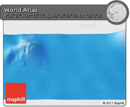 Physical 3D Map of the Area around 4° 53' 57" N, 170° 4' 29" E