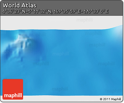 Physical 3D Map of the Area around 4° 53' 57" N, 170° 4' 29" E
