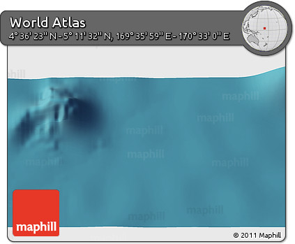Satellite 3D Map of the Area around 4° 53' 57" N, 170° 4' 29" E