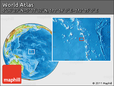Physical Location Map of the Area around 4° 53' 57" N, 171° 46' 30" E