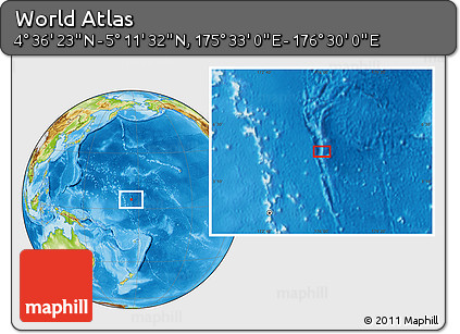 Physical Location Map of the Area around 4° 53' 57" N, 176° 1' 30" E
