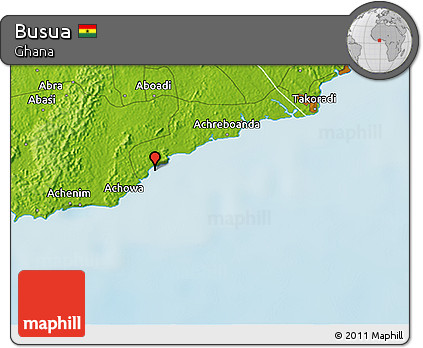 Physical 3D Map of Busua
