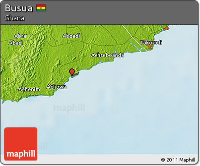 Physical 3D Map of Busua