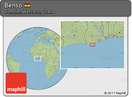 Savanna Style Location Map of Benso