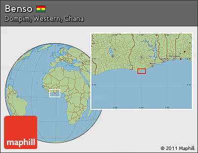 Savanna Style Location Map of Benso